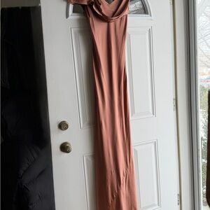 Reformation Rhonda Silk Dress Pink One Shoulder Dress